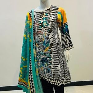 PAKISTANI SHALWAR KAMEEZ WITH DUPATTA ZARA MEER LINEN MEDIUM